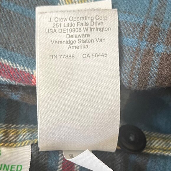 J Crew Mid Weight Flannel Shirt Womens Medium Blue Slim Fit - Picture 11 of 12